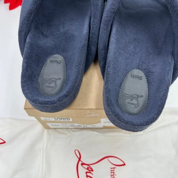 Men’s Christian Louboutin BIZZU cross strap, Terry cloth slide size 45 - Picture 8 of 11